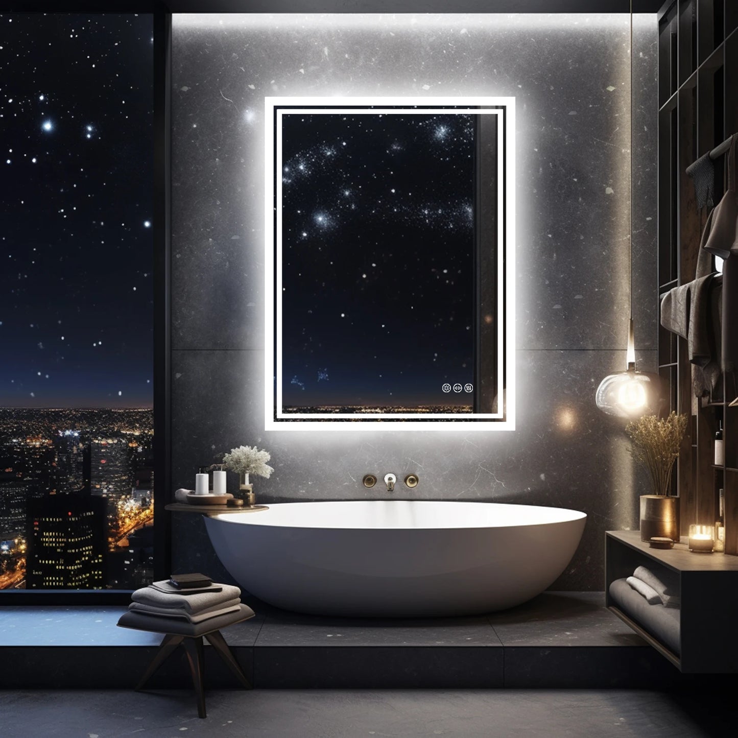 Luminous LED Framed Bathroom Mirror