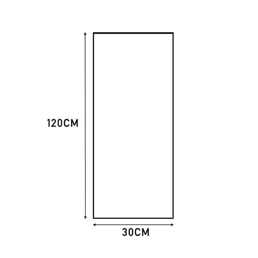 120cm Black Modern Slim Frame Length Wall Mirror
